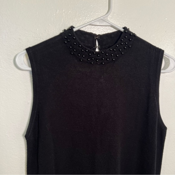 Designers Originals Sleeveless Sweater Black Beaded Neck L - Picture 2 of 8